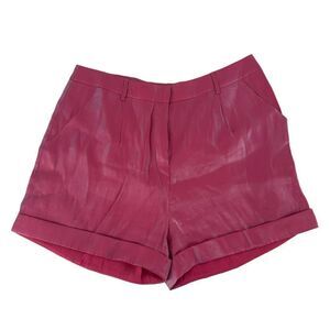 Pink Iridescent Shorts Fashion Nova Womens Size XL Cuffed Shiny High Rise Silky